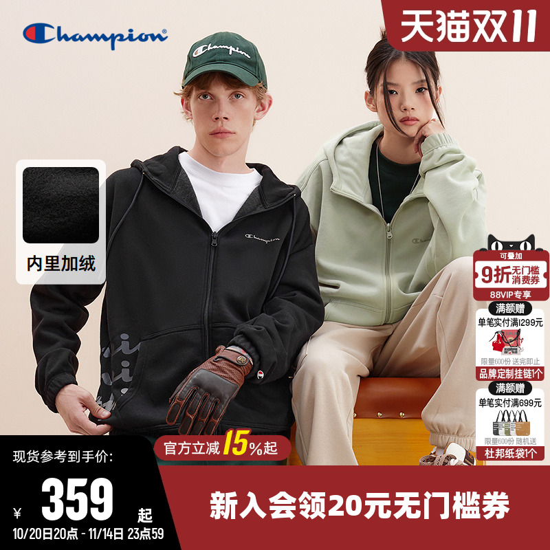 秋连帽卫衣CHAMPION情侣冠军加绒