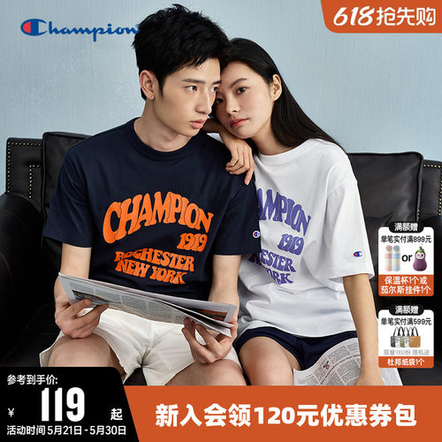 Champion冠军圆领短袖T恤情侣