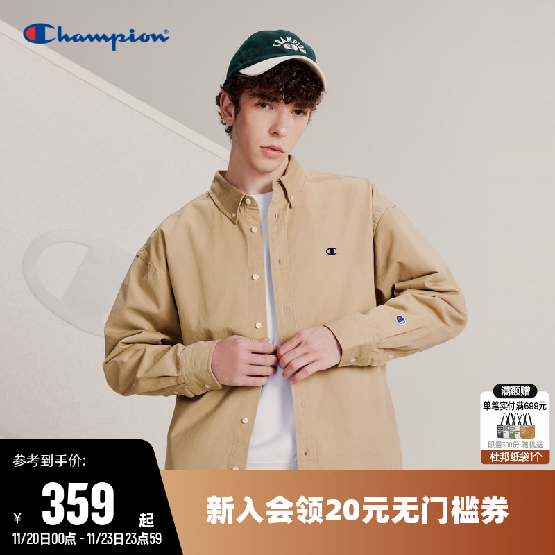 刺绣长袖T恤Champion冠军男