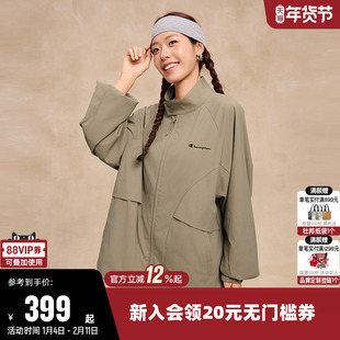Champion冠军外套女2025秋季新款情侣拉链开衫休闲立领夹克上衣男