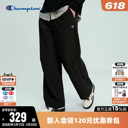 Champion冠军梭织直筒休闲长裤男