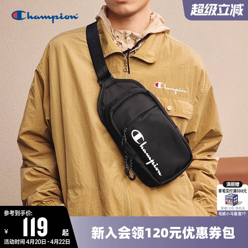 Champion冠军胸包女休闲单肩包运动腰包情侣斜挎包男时尚户外