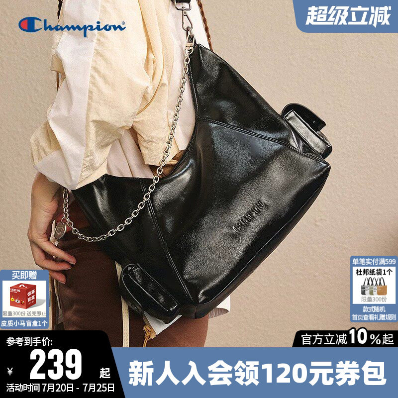 Champion冠军单肩包2026新款女男斜挎机车包休闲时尚通勤百搭背包