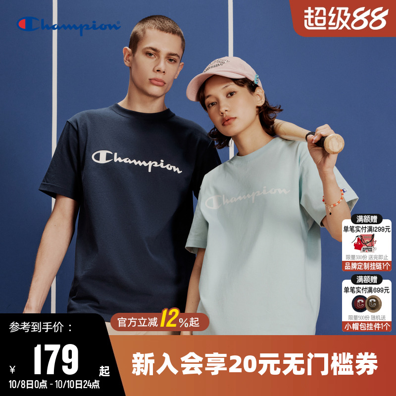 透气短袖T恤Champion冠军情侣