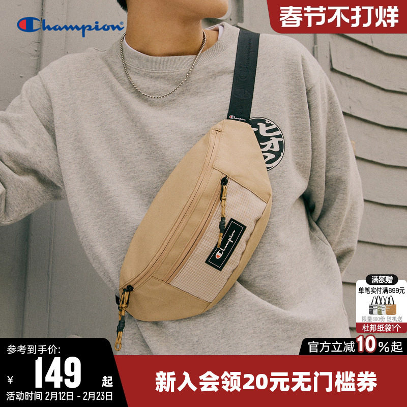 Champion冠军新款胸包女运动腰包休闲户外潮牌情侣时尚斜挎包男