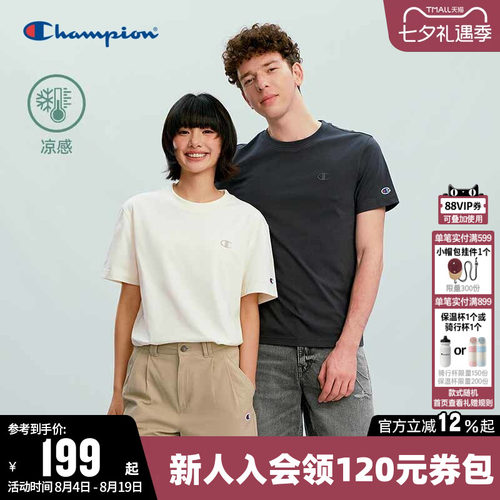 Champion冠军休闲圆领短袖T恤女