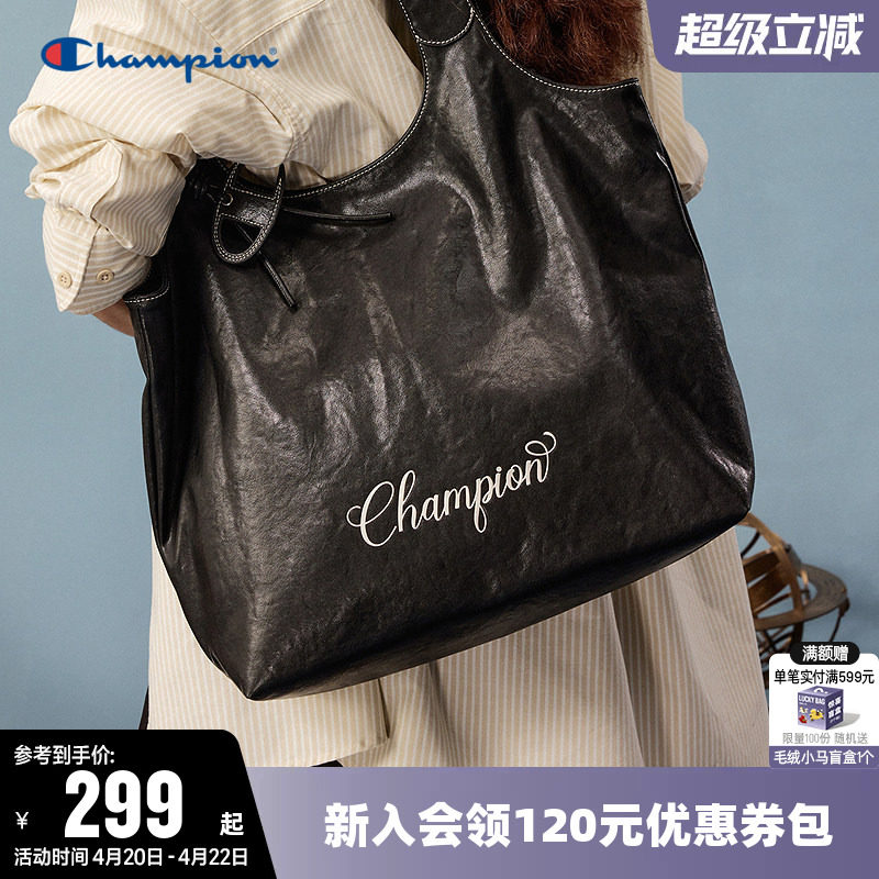 Champion冠军单肩背包2026春夏新款男女情侣时尚大容量托特包挎包