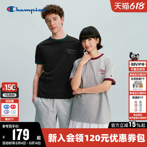 Champion冠军情侣圆领短袖T恤