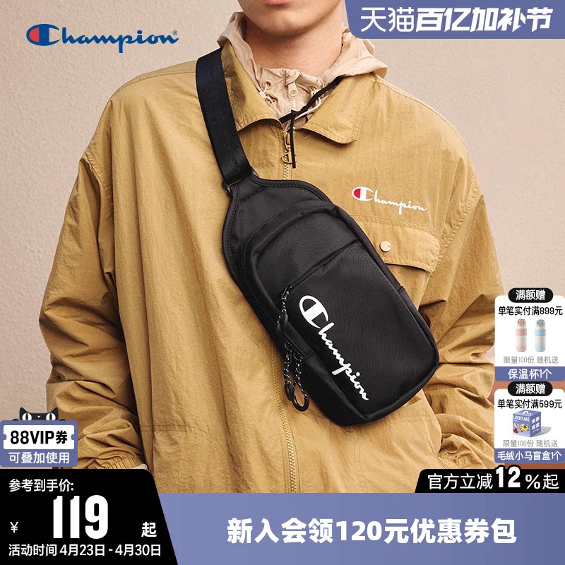 Champion冠军胸包女2026夏休闲单肩包运动腰包情侣户外小斜挎包男