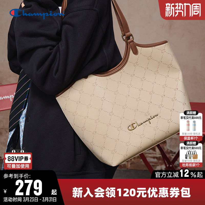 Champion冠军单肩背包2026春新款手提包男女情侣时尚挎包托特包潮
