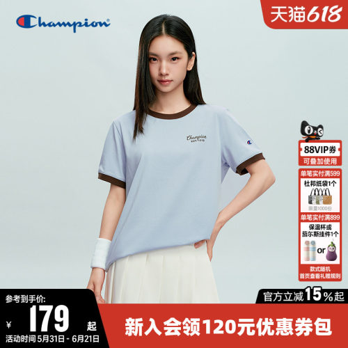 Champion冠军印花logo短袖T恤女