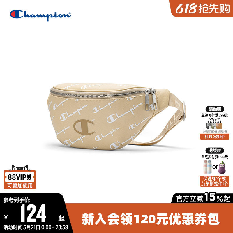 Champion冠军斜挎包腰包女运动手机胸包男满印老花情侣时尚包