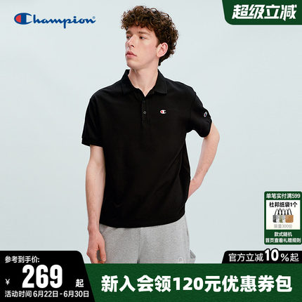Champion冠军T恤女2026夏季新款情侣休闲宽松POLO衫短袖上衣男潮