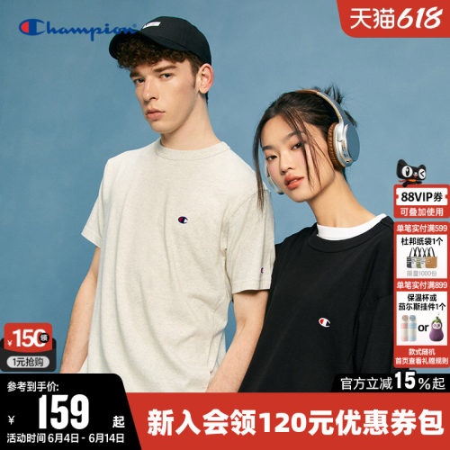 纯色短袖T恤CHAMPION情侣款