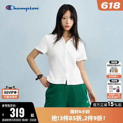 Champion冠军短袖POLO衫T恤女