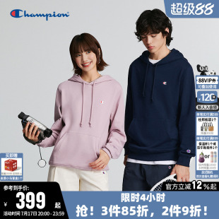 Champion卫衣女2026秋季新款情侣纯棉休闲纯色宽松连帽上衣男