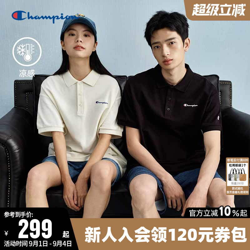 Champion冠军情侣短袖POLO衫T恤图片
