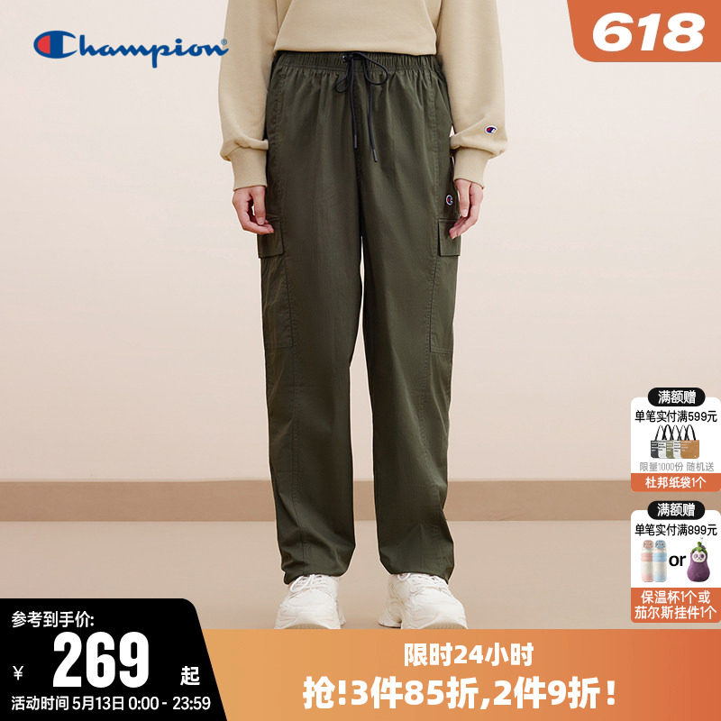 Champion冠军工装裤男2025秋季新款纯色运动长裤直筒休闲裤子女潮