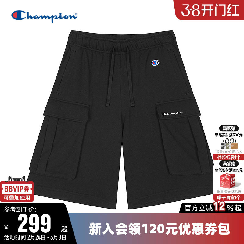 Champion冠军短裤男2026春季新款五分大口袋工装裤休闲宽松裤子潮