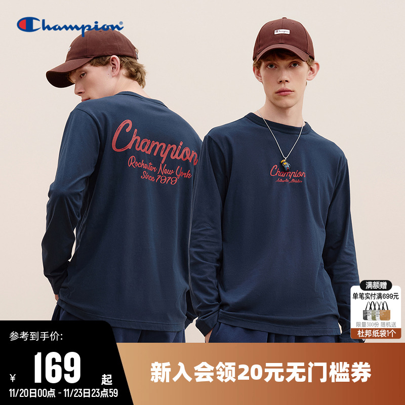 纯棉长袖T恤Champion冠军男