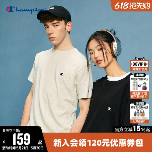 纯色短袖T恤CHAMPION情侣款