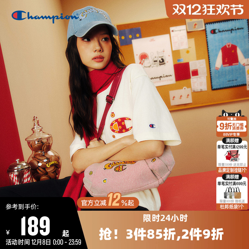 纯棉短袖T恤Champion冠军情侣