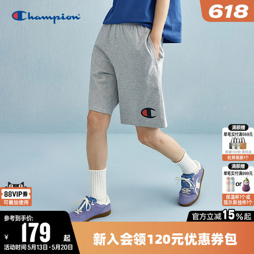 Champion冠军胶印休闲短裤男
