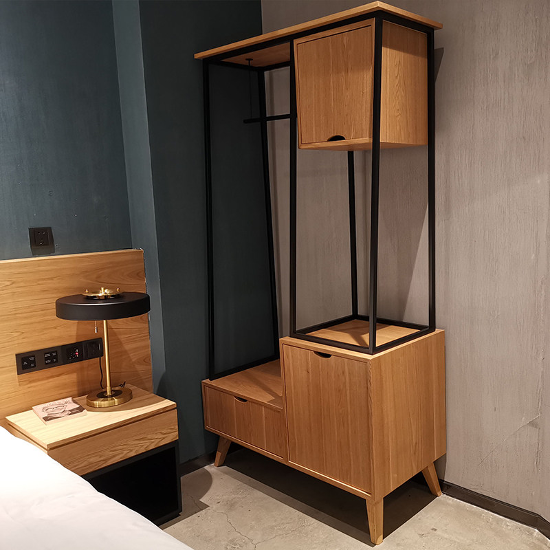 快捷酒店用衣柜定制简约钢架民宿公寓客房收纳卧室衣柜门厅柜子