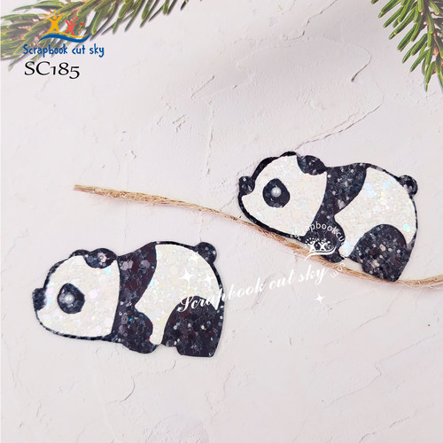 趴着熊猫 手掌玩具 手工DIY 切割模具 Scrapbook cut sky