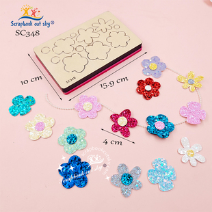 SC348 4厘米花朵刀模发夹手工DIY刀模儿童发饰适用Sizzix纸艺机