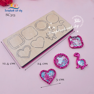 SC313摇摇乐刀模发夹手工DIY刀模儿童发饰适用Sizzix纸艺机