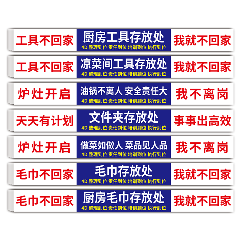 4D厨房管理标识全套分类标签贴