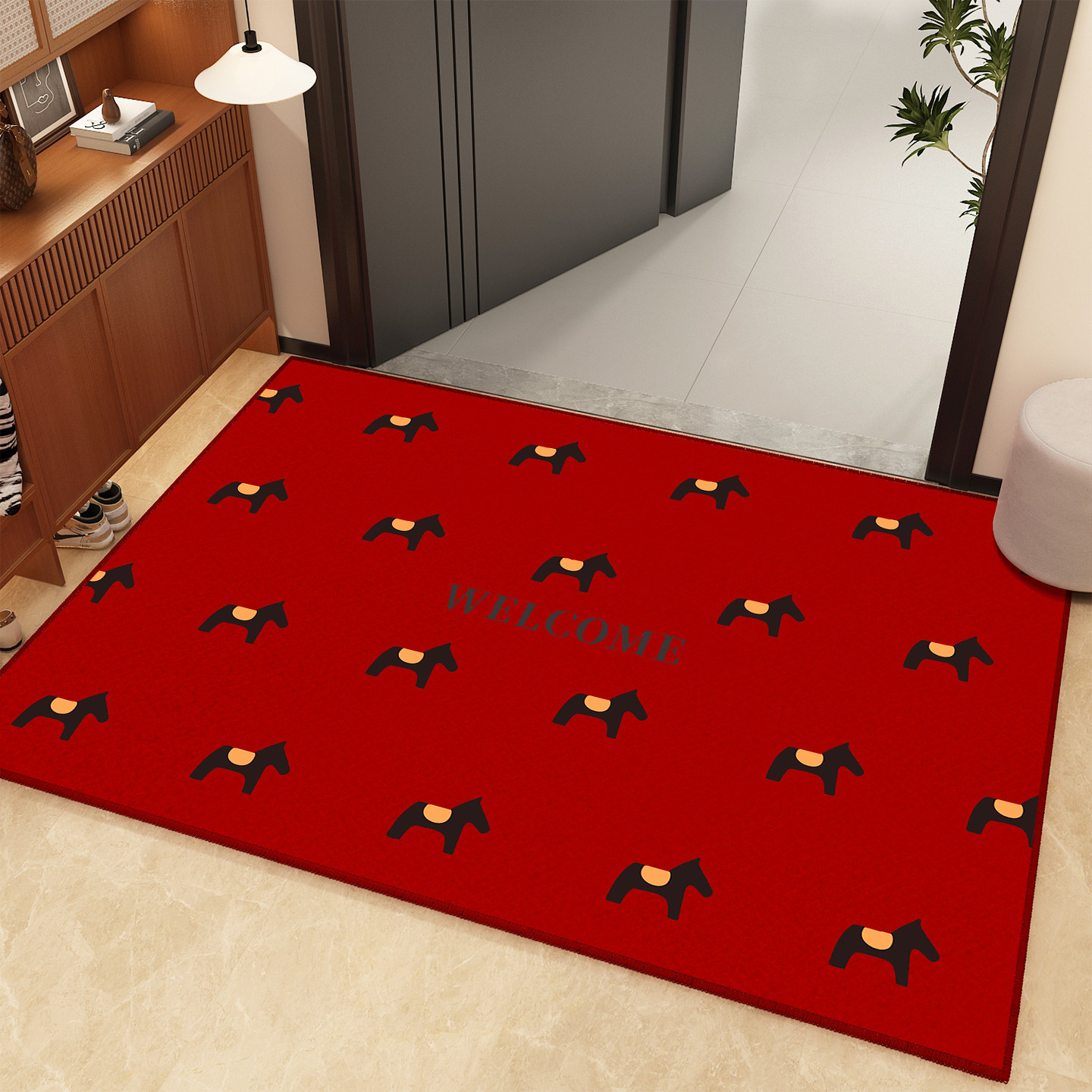 马年红色入户门地垫2025新款喜庆防滑除尘耐磨脚垫玄关大门口地毯,居家布艺,入户地垫,淘宝优惠券,粉丝福利购,淘宝优惠卷