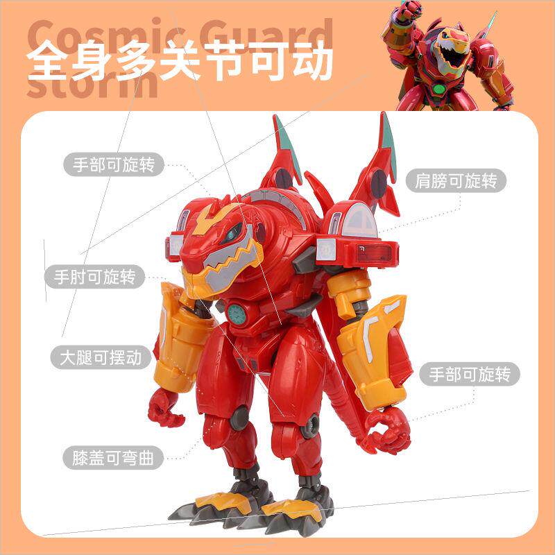 宇宙护卫队玩具钢架霸王龙晴天霹雳新款变形机甲机形机车机甲儿童