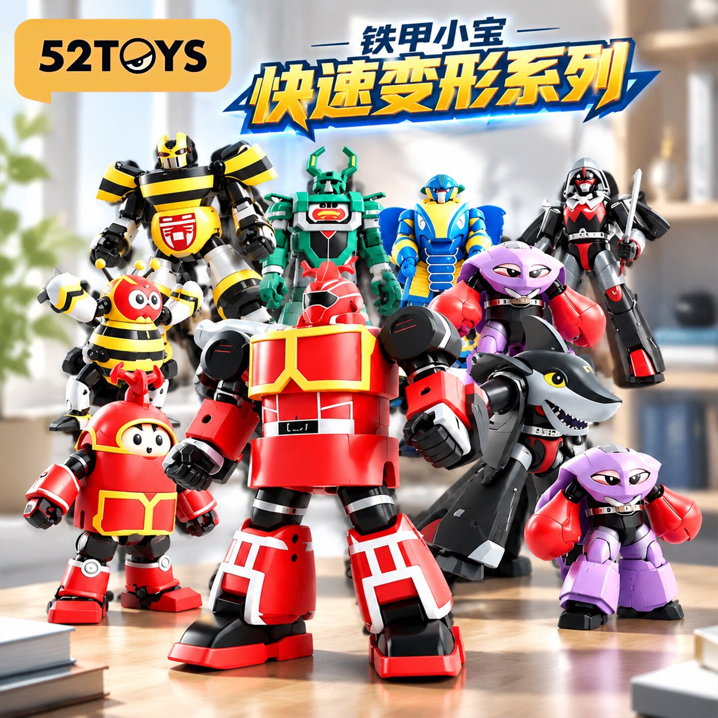 52TOYS铁甲小宝快速变形明盒手办卡布达玩具鲨鱼辣椒摆件男生礼物
