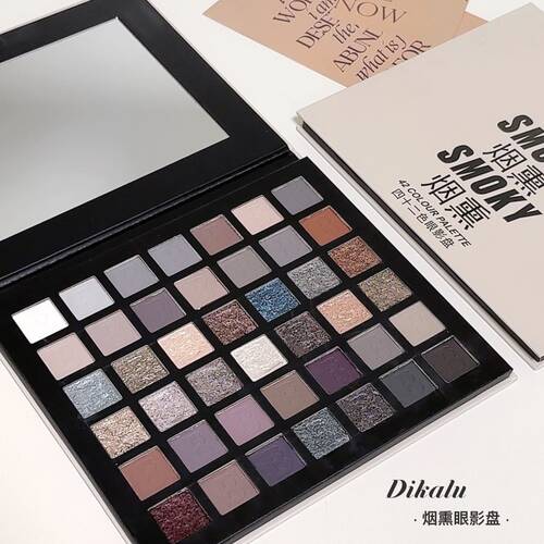 DIKALU烟熏42色眼影盘哑光珠光