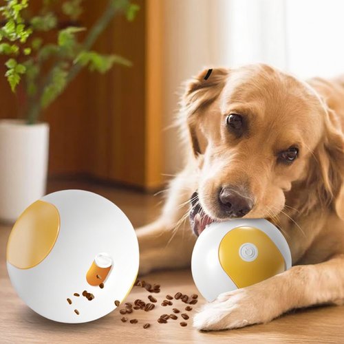 智能电动漏食球磨牙球宠物玩具