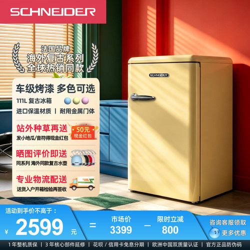 SCHNEIDER小方包单门复古冰箱