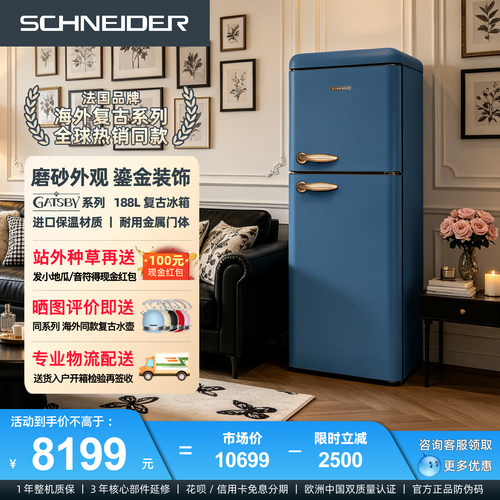 复古双门冰箱小型家用冷藏