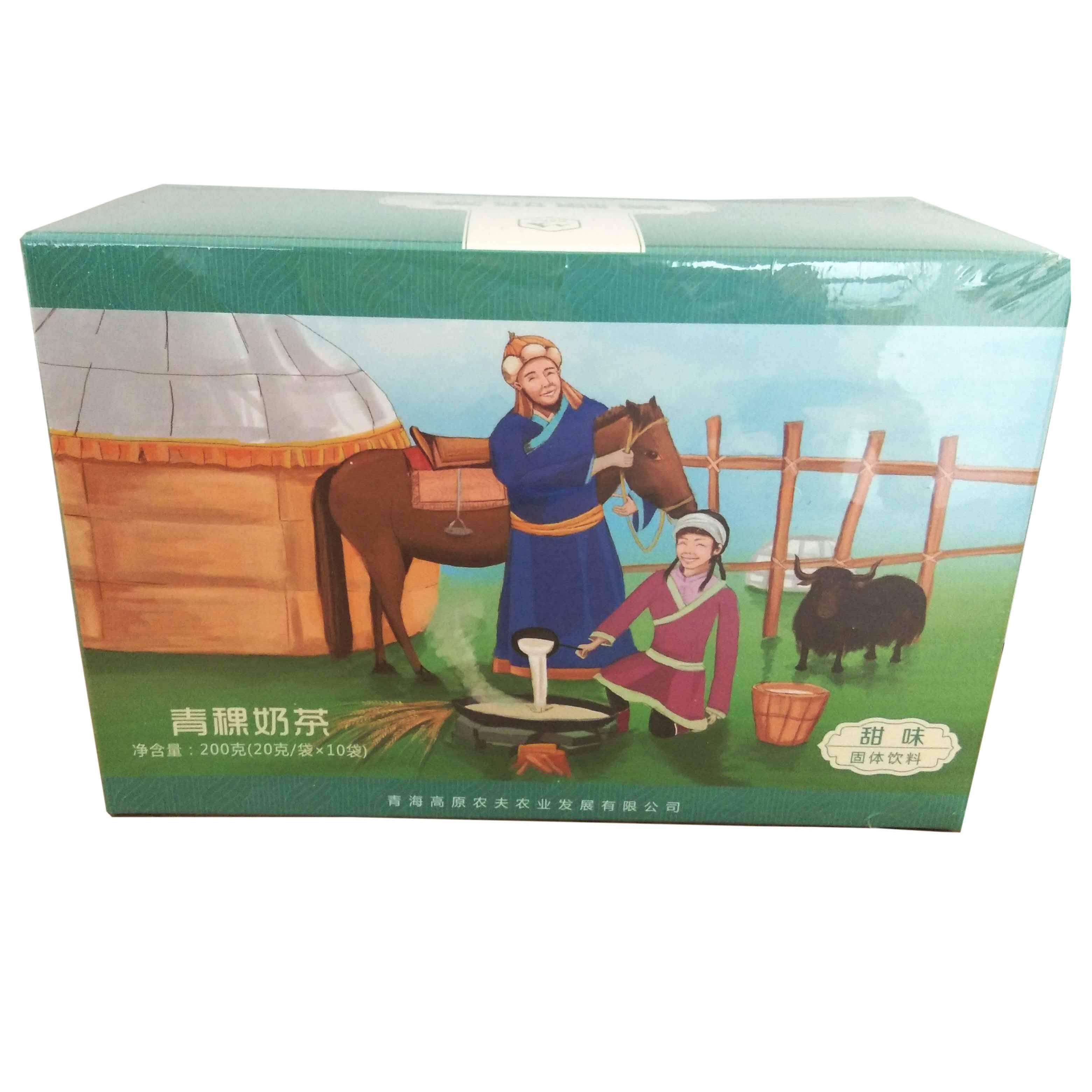 青海高原农夫青稞奶茶200克/盒甜味咸味