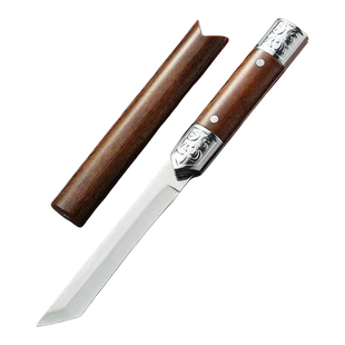 M390水果刀家用锋利高硬度神笔小刀便携随身高档户外小直刀带刀鞘