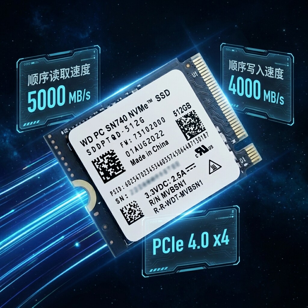 WD/西部数据 SSD固态硬盘SN740大容量高速2242尺寸