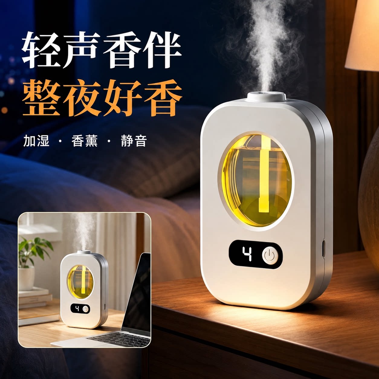 家用智能香薰机酒店商用卧室空气清新剂除烟味充电自动喷雾化氛香