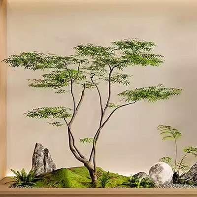 仿真假枫树绿植鸡爪槭景观造景橱窗商场茶室植物装饰摆件组合套装