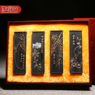 匠心非遗绩溪胡开文墨厂油烟101徽墨老墨礼品收藏墨条墨锭墨块送礼徽墨陈墨古墨安徽特产手工制/梅兰竹菊