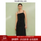 曼德诗法式 小黑裙女 不规则开叉裙摆抹胸式 吊带连衣裙2025夏季 新款