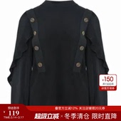 对称设计雪纺衫 YLLE 妙影高级感小衫 衣衫 ELLY