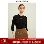 ELLY 莱赛尔天丝棉质蚕丝套头衫 衣衫 针织衫 YLLE 新品 妙影修身 秋装