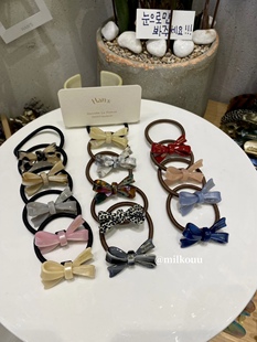 韩国代购 金标醋酸立体蝴蝶结发圈发绳头绳 进口france法式