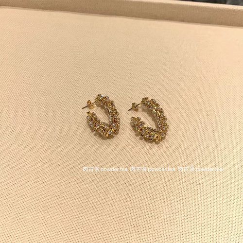 东大门设计师款点缀金色圆环代购